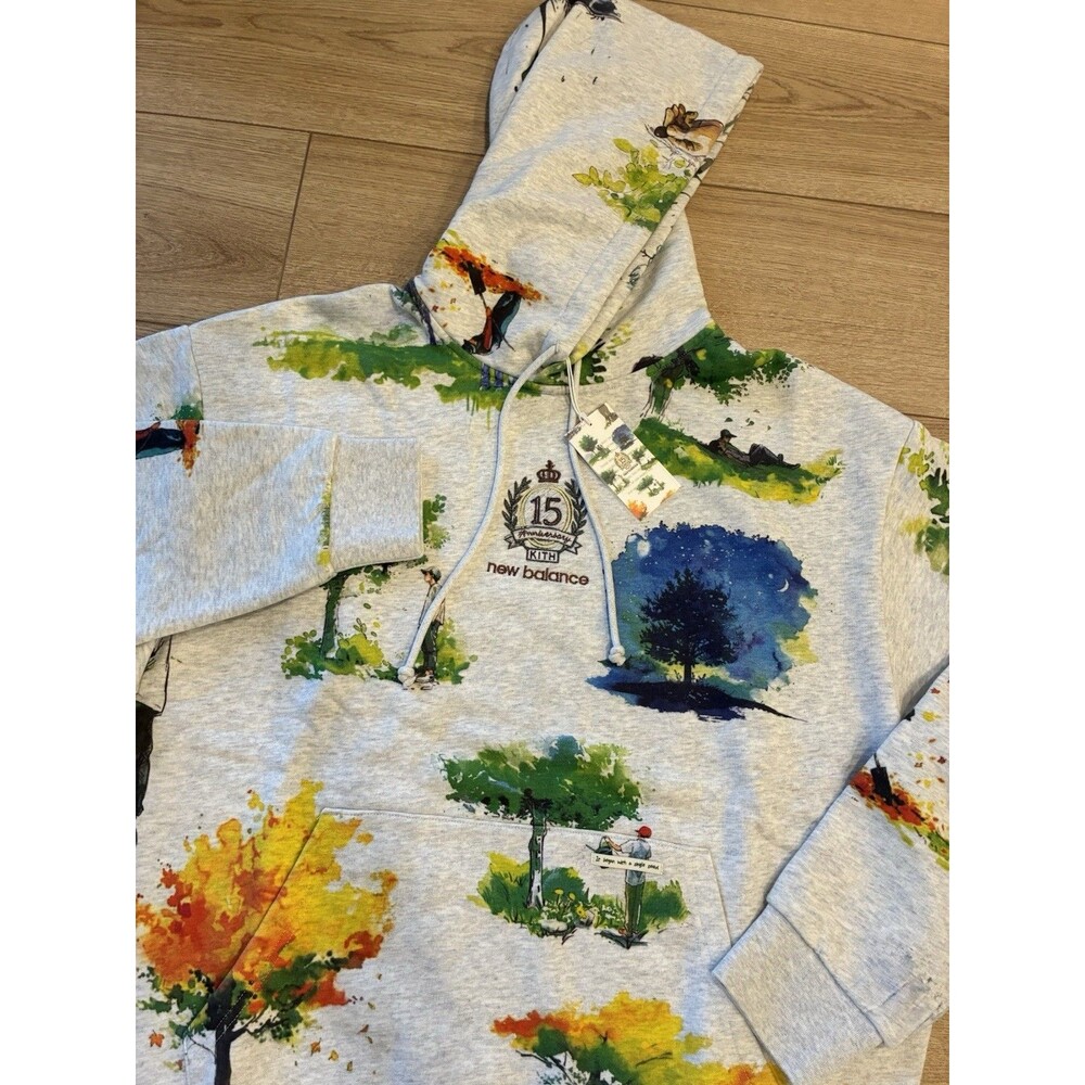 Kith & New Balance Watercolor Nelson Hoodie KHM030158-002 Size XL